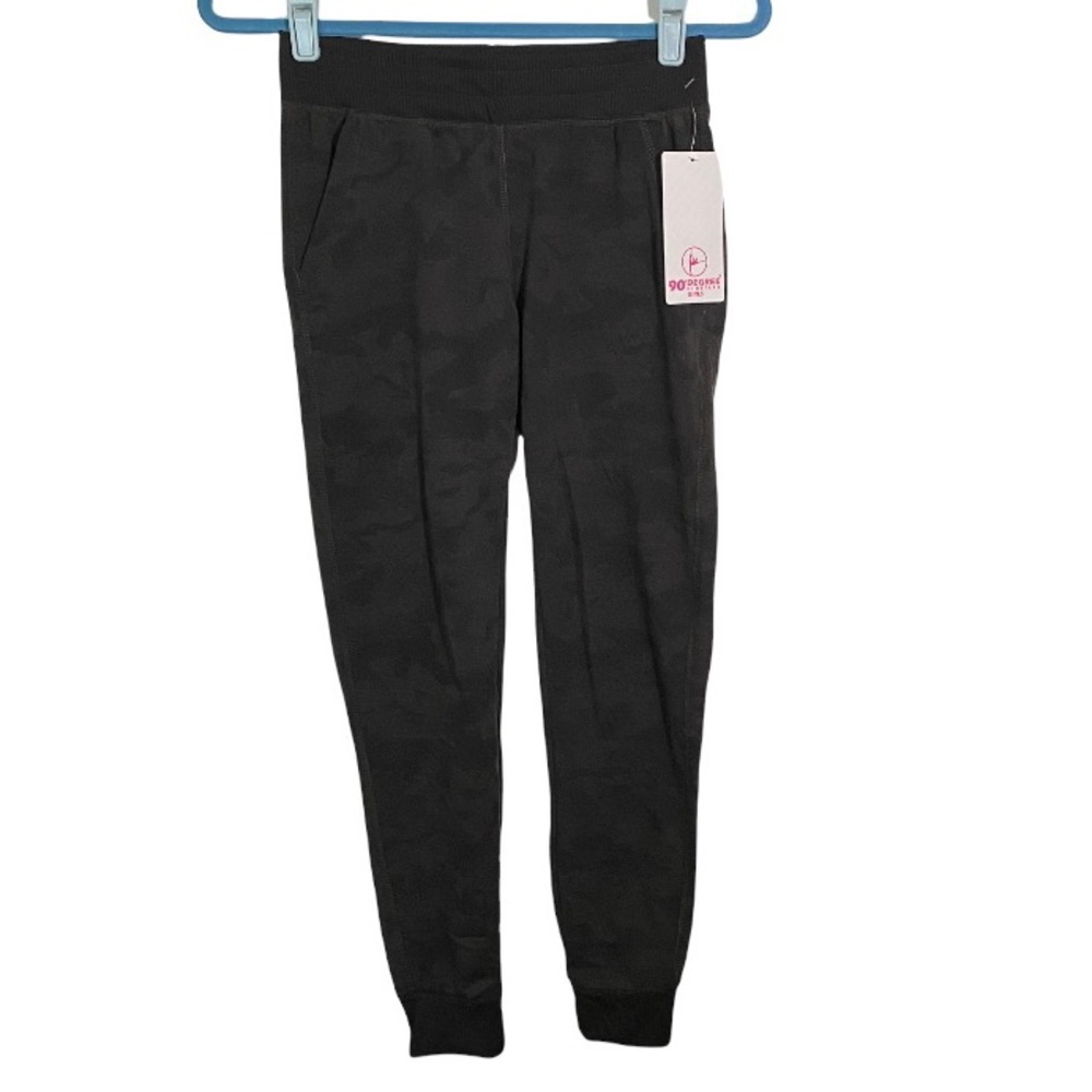 90 Degree by Reflex Soft Joggers Black and Gray Camouflage Girls Size Large